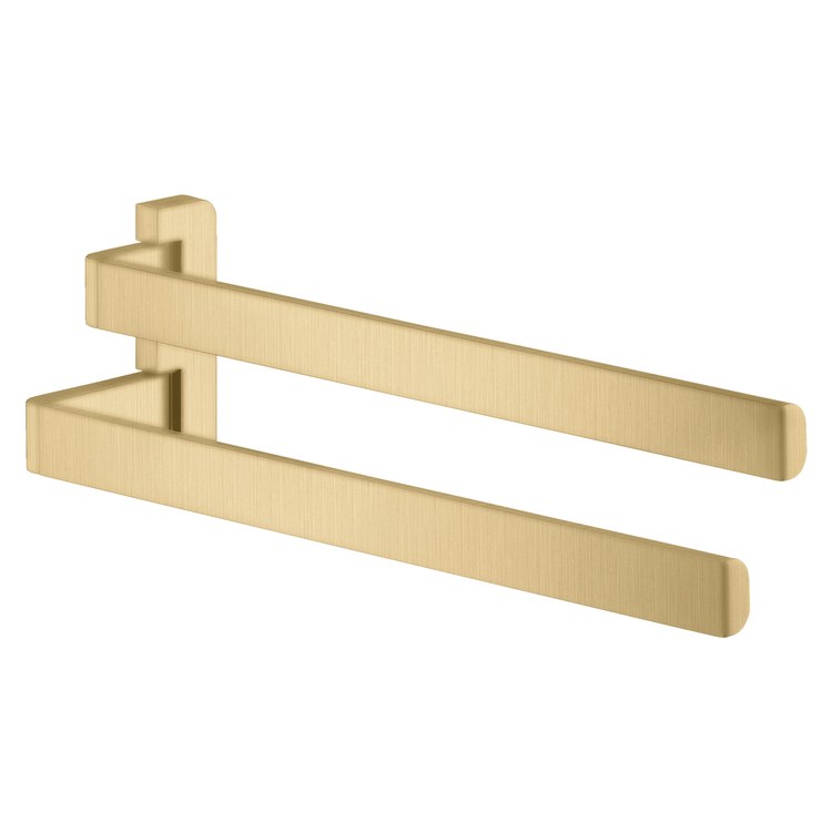 Towel Bar Universal SoftSquare 16 Inch Twin Handle Brushed Gold Optic Metal - Image 1