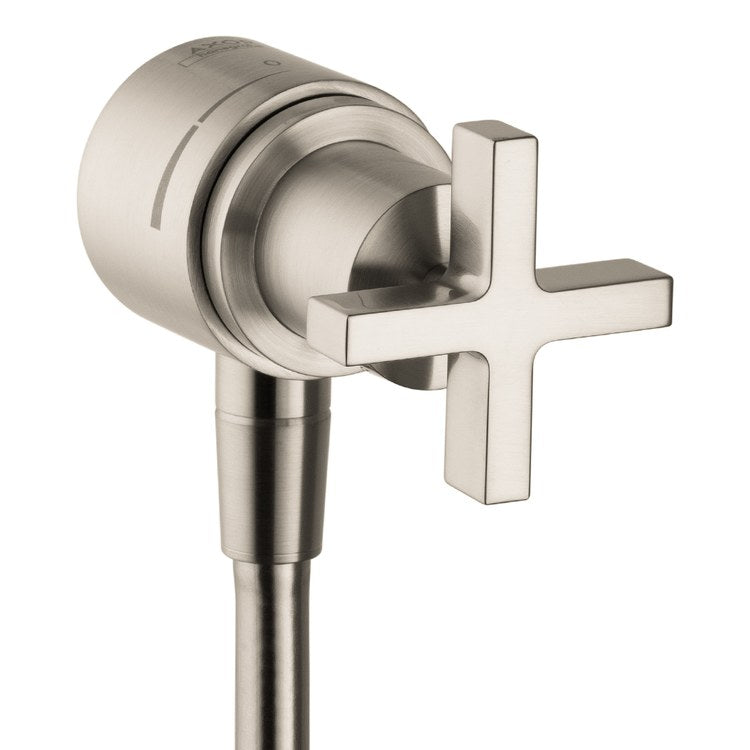Wall Outlet Citterio with Check Valve and Volume Control Brushed Nickel Cross - Image 1