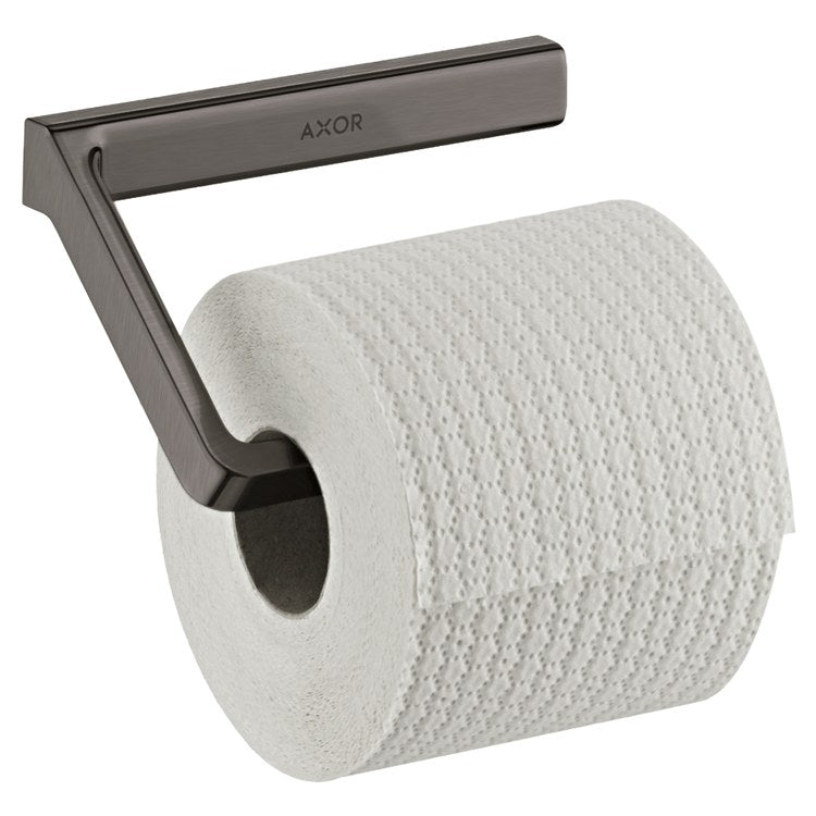 Toilet Paper Holder Universal SoftSquare Brushed Black Chrome Metal Wall Mount - Image 1