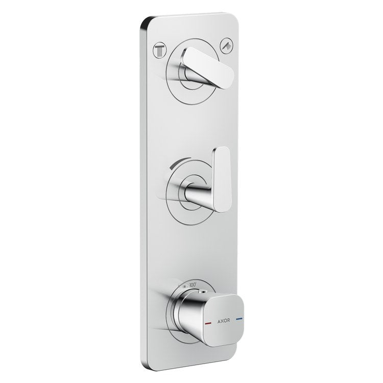 Thermostatic Trim Citterio C with Volume Control and Diverter for 2 Function 3 Lever Chrome for Rough-In Valve 36708 Not Included