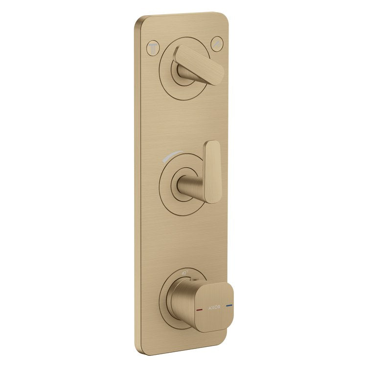 Thermostatic Trim Citterio C with Volume Control and Diverter for 2 Function 3 Lever Brushed Bronze for Rough-In Valve 36708 Not Included - Image 1