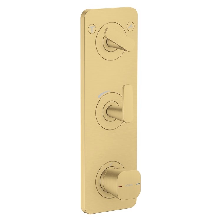 Thermostatic Trim Citterio C with Volume Control and Diverter for 2 Function 3 Lever Brushed Gold Optic for Rough-In Valve 36708 Not Included - Image 1