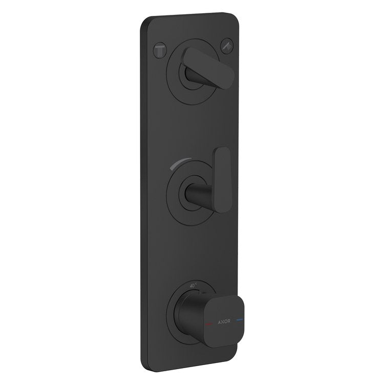 Thermostatic Trim Citterio C with Volume Control and Diverter for 2 Function 3 Lever Matte Black for Rough-In Valve 36708 Not Included - Image 1