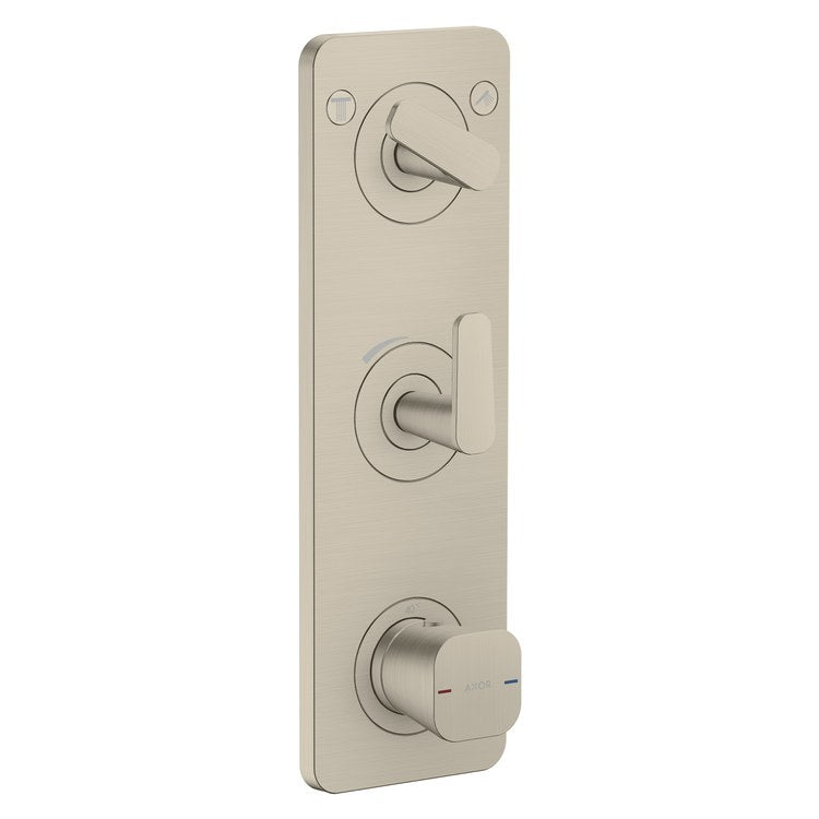 Thermostatic Trim Citterio C with Volume Control and Diverter for 2 Function 3 Lever Brushed Nickel for Rough-In Valve 36708 Not Included - Image 1