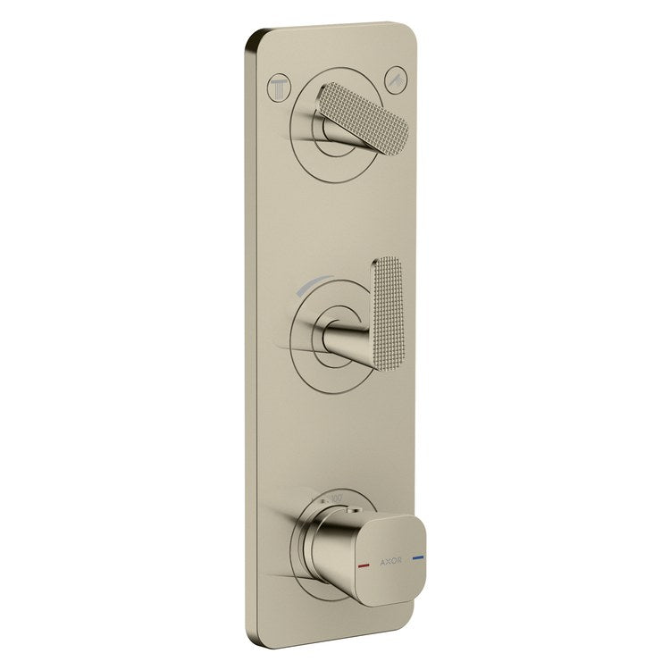 Thermostatic Trim Citterio C with Volume Control and Diverter for 2 Function 3 Lever Cubic Cut Polished Nickel for Rough-In Valve 36708 Not Included