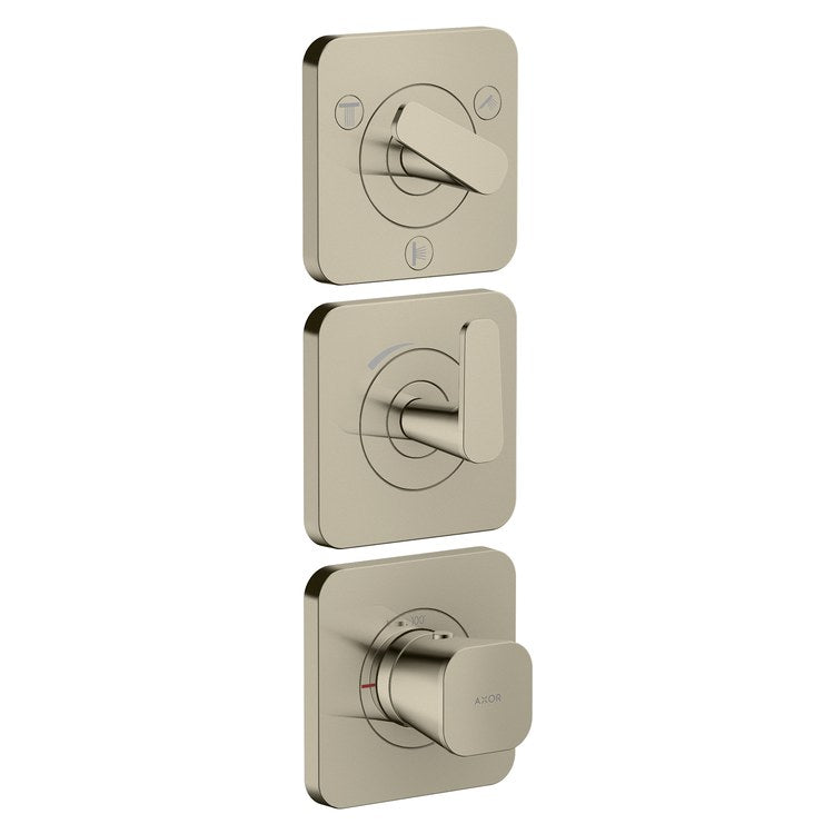 Thermostatic Trim Citterio C with Volume Control and Diverter for 3 Function 3 Lever Polished Nickel for Rough-In Valve 36708 Not Included