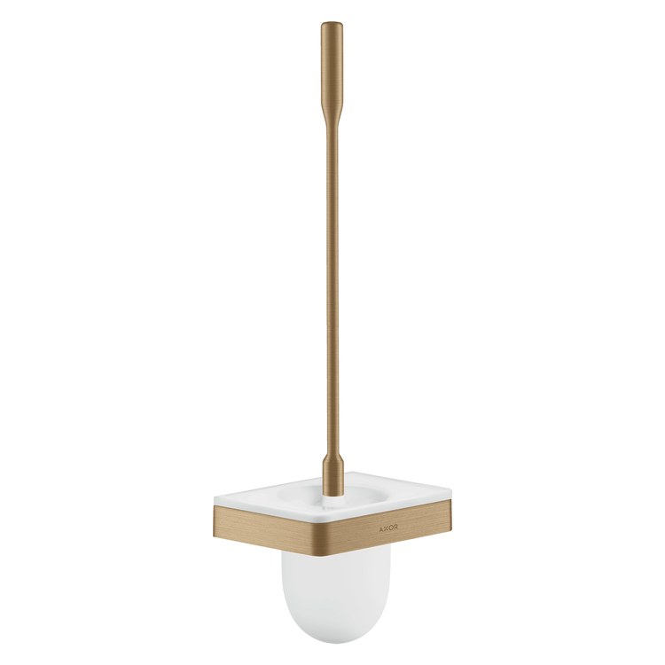 Toilet Brush Universal SoftSquare Brushed Bronze Wall Mount Metal Nylon Glass/Metal - Image 1