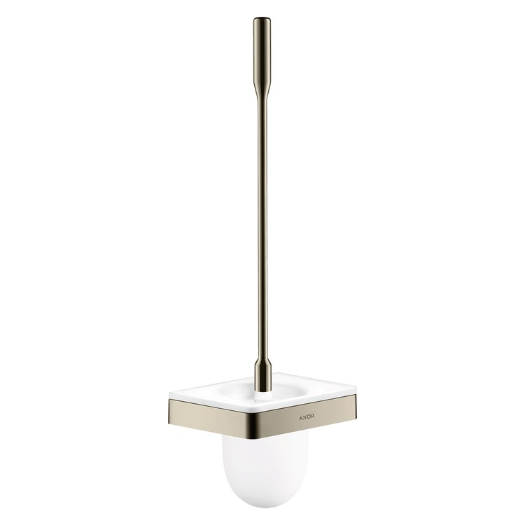 Toilet Brush Universal SoftSquare Polished Nickel Wall Mount Metal Nylon Glass/Metal
