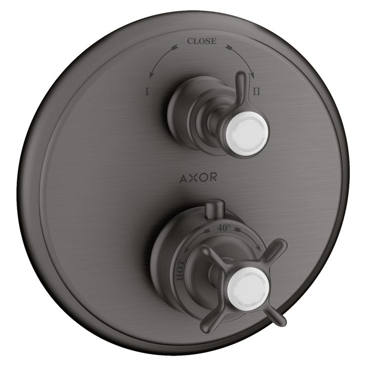 Thermostatic Valve Trim Montreux with Volume Control and Diverter for 2 Function 2 Cross Brushed Nickel - Image 1
