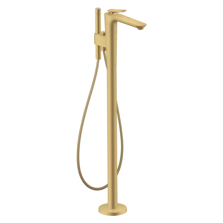 Tub Filler Trim Citterio C 1 Lever Cubic Cut Brushed Gold Optic WaterSense Freestanding 6.2 Gallons per Minute - Image 1