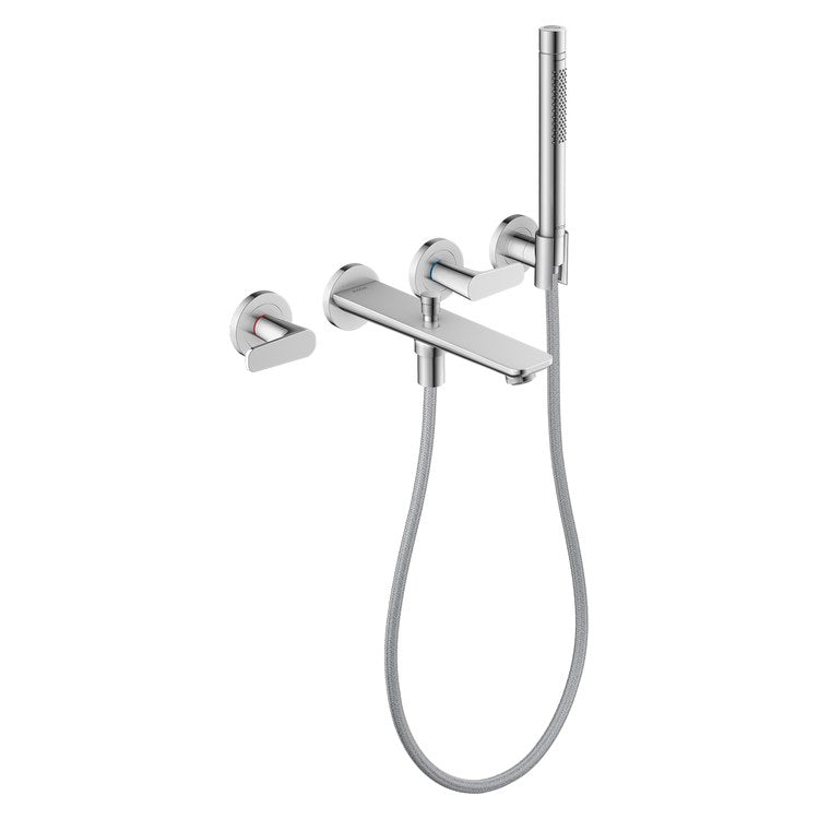 Tub Filler Trim Citterio C 2 Lever Chrome WaterSense 8 Inch Spread Wall Mount 5.3 Gallons per Minute - Image 1