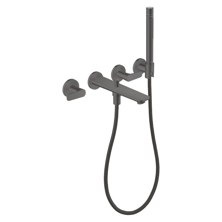 Tub Filler Trim Citterio C 2 Lever Brushed Black Chrome WaterSense 8 Inch Spread Wall Mount 5.3 Gallons per Minute - Image 1