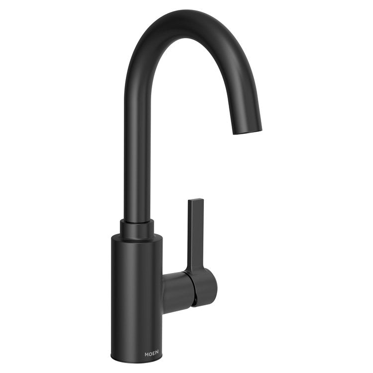 Bar Faucet Genta LX 1 Lever ADA Matte Black High Arc 125 DEG Swivel 1.5 Gallons per Minute - Image 1