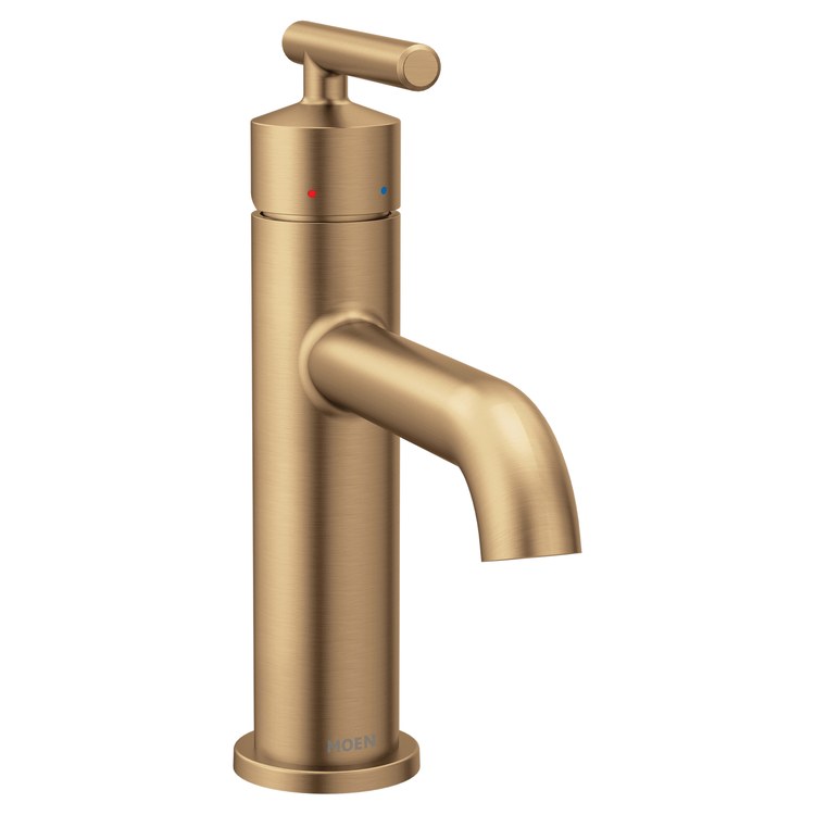 Lavatory Faucet Gibson with Deck Plate 1 Lever ADA WaterSense Bronzed Gold 1.2 Gallons per Minute High Arc Pop-Up 1/3 Hole - Image 2