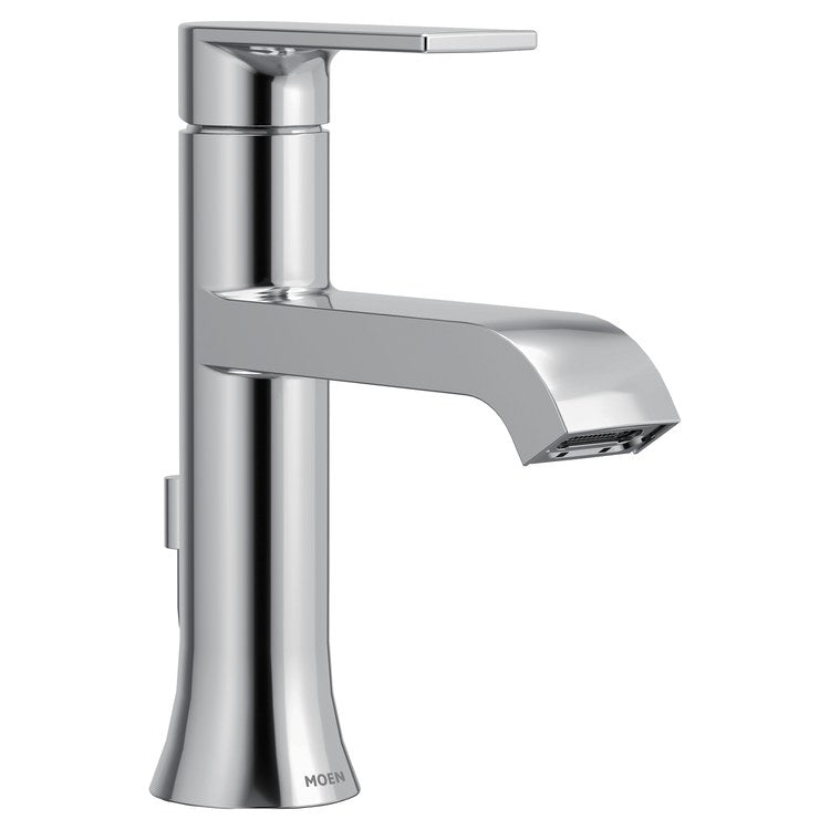 Lavatory Faucet Genta LX with Deck Plate 1 Lever ADA WaterSense Chrome 1.0 Gallons per Minute Rigid Lift Rod Pop-Up 1/3 Hole - Image 1