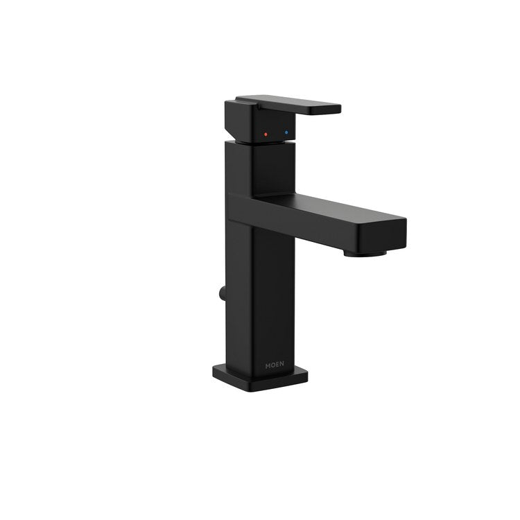 Lavatory Faucet Iver 1 Lever ADA WaterSense Matte Black 1.0 Gallons per Minute Rigid Pop-Up 1/3 Hole - Image 1