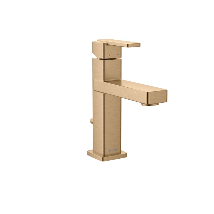 Lavatory Faucet Iver 1 Lever ADA WaterSense Bronzed Gold 1.0 Gallons per Minute Rigid Pop-Up 1/3 Hole - Image 1