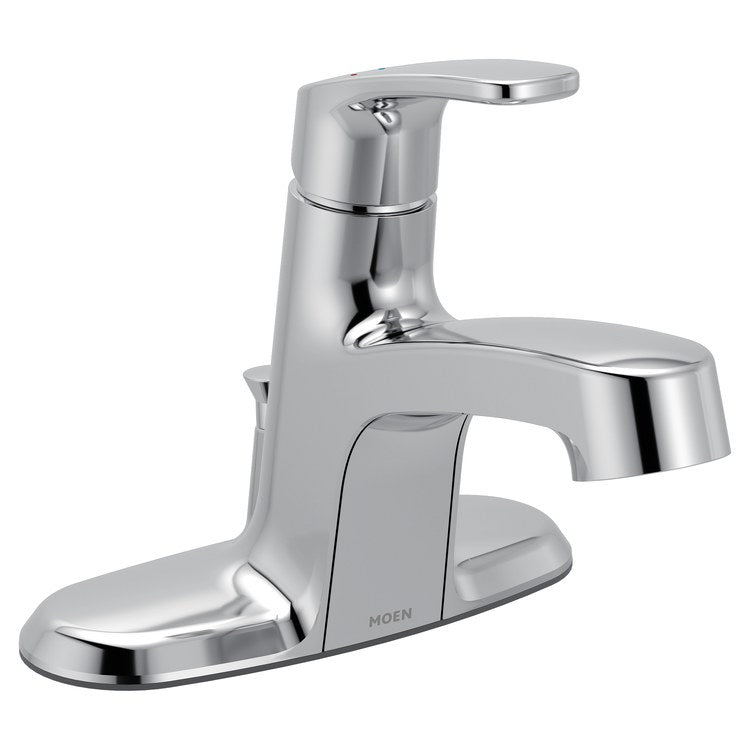 Lavatory Faucet Chateau 1 Lever ADA WaterSense Chrome 1.2 Gallons per Minute Low Arc Less Drain 3 Hole