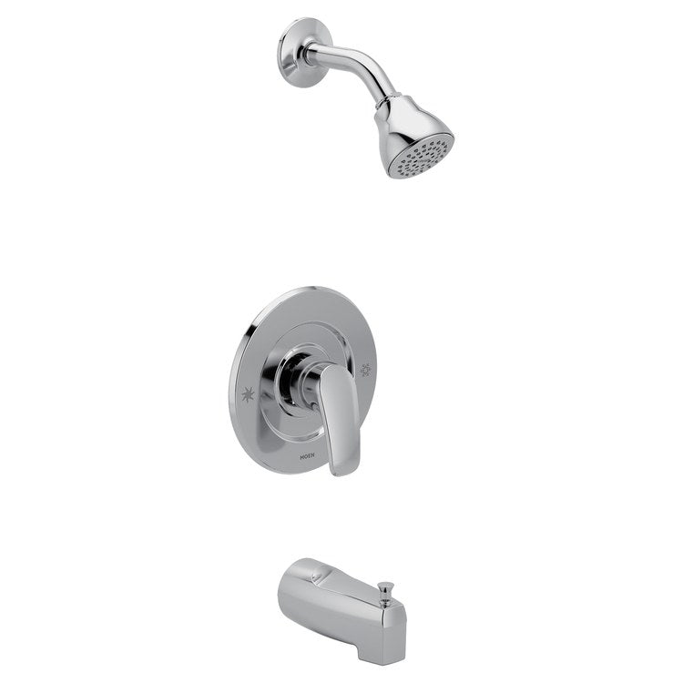 Tub and Shower Trim Chateau 1 Lever Chrome/Matte Black WaterSense ADA for Moen M-PACT Common Valve System - Image 1