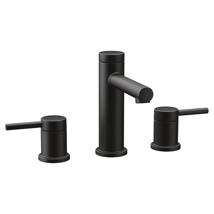 Lavatory Faucet Align Widespread 8 to 16 Inch Spread 2 Lever ADA WaterSense Matte Black 1.2 Gallons per Minute High Arc Lift Rod 3 Hole
