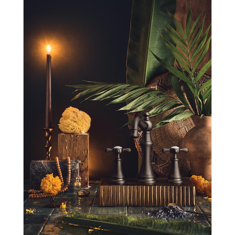 Lavatory Faucet Weymouth Widespread 8 to 16 Inch Spread 2 Cross WaterSense Oil Rubbed Bronze 1.2 Gallons per Minute High Arc Pop-Up 3 Hole - Image 2
