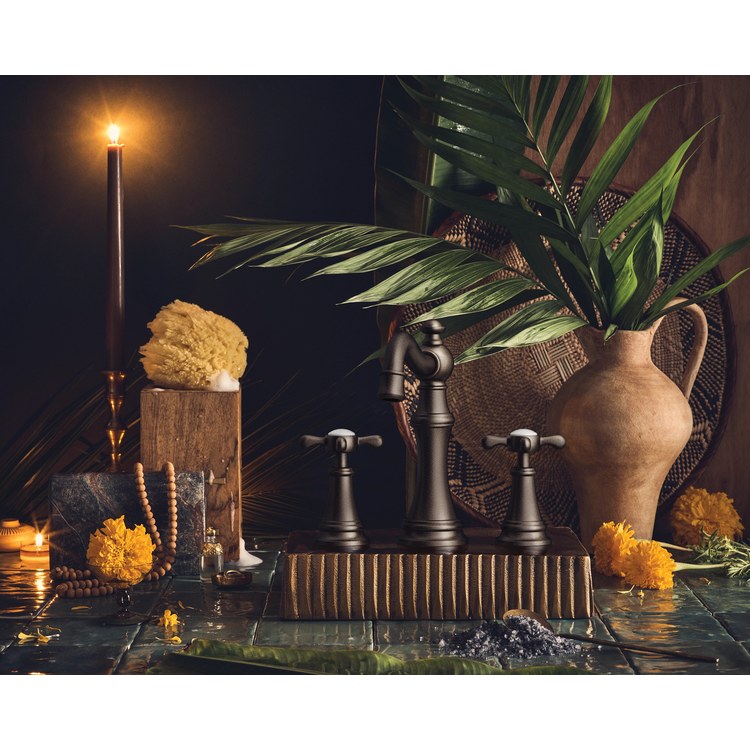 Lavatory Faucet Weymouth Widespread 8 to 16 Inch Spread 2 Cross WaterSense Oil Rubbed Bronze 1.2 Gallons per Minute High Arc Pop-Up 3 Hole - Image 3