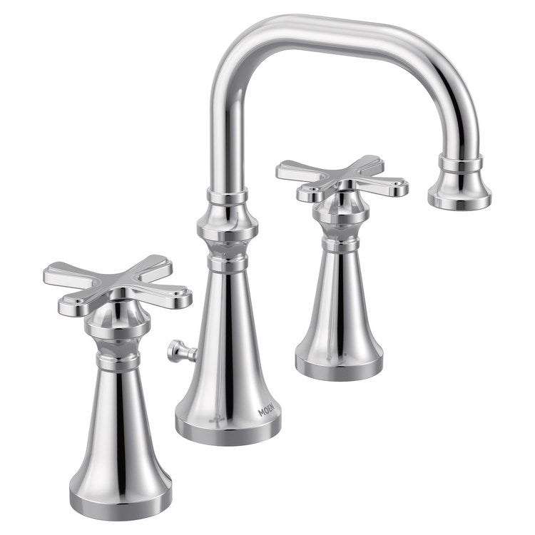 Lavatory Faucet Colinet Widespread 8 to 16 Inch Spread 2 Cross WaterSense Chrome 1.2 Gallons per Minute High Arc Pop-Up 3 Hole - Image 1