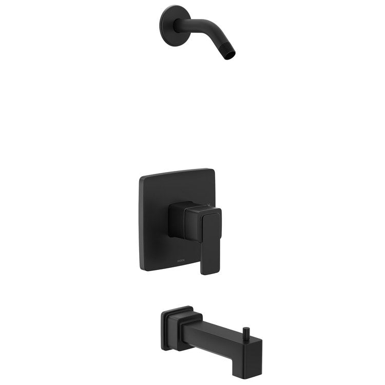 Tub and Shower Trim Iver 1 Lever Matte Black ADA for U130/U140 Valve - Image 1