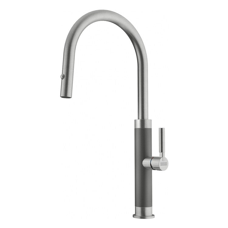 Kitchen Faucet Mythos Masterpiece 1 Lever Stainless Steel Pull Down J-Spout 360 DEG Swivel Shank - Image 1
