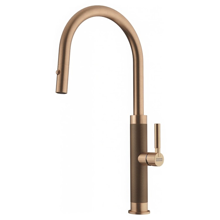 Kitchen Faucet Mythos Masterpiece 1 Lever Copper Pull Down J-Spout 360 DEG Swivel Shank - Image 1