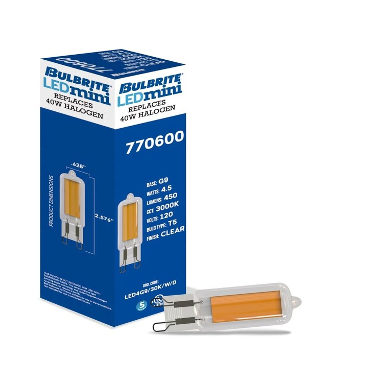 Bulb Specialty Minis 4.5 Watt LED Wafer T5 G9 120 Volt for Open/Clear Glass Fixtures - Image 2
