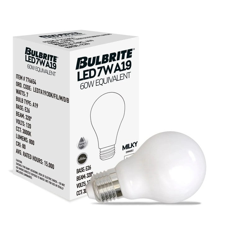 Bulb 7.6 Watt LED Filament A19 E26 120 Volt for Dimmer Switches - Image 2