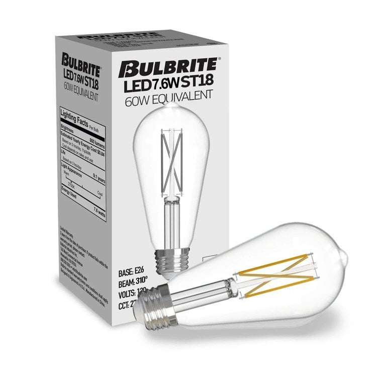 Bulb 7.6 Watt LED Filament ST18 E26 120 Volt for Dimmer Switches - Image 2