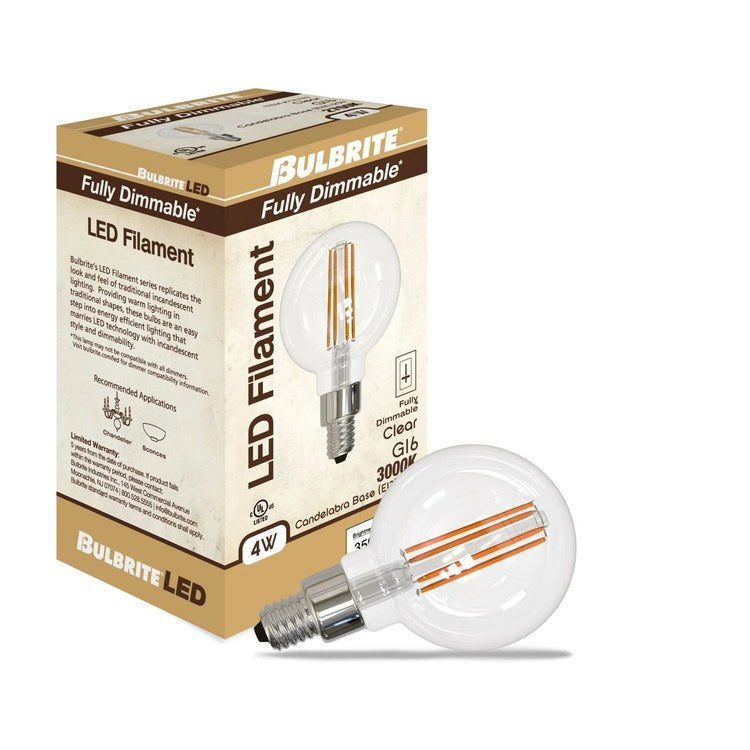 Bulb 4 Watt LED Filament G16 E12 120 Volt for Dimmer Switches - Image 2