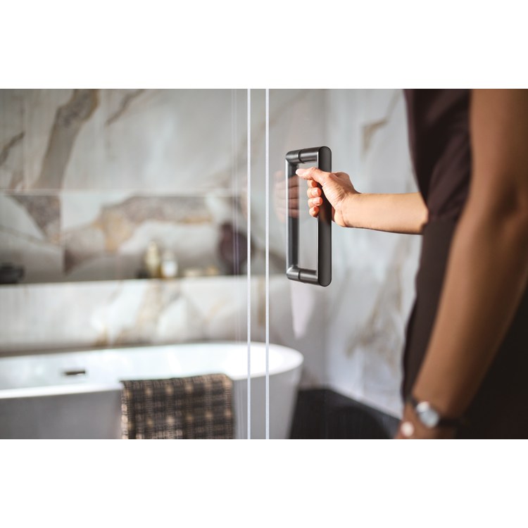 Handle Contemporary Zinc/Stainless Steel 2 Round Matte Black for Shower Door 8 Inch - Image 3