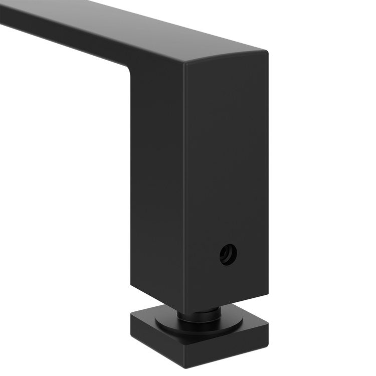 Towel Bar Contemporary 18 Inch Matte Black Zinc/Stainless Steel for Shower Door - Image 2