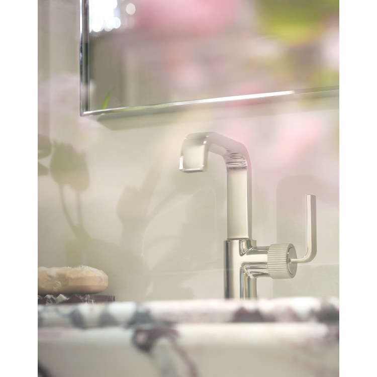 Lavatory Faucet Cambium 1 Lever ADA WaterSense Polished Nickel/Brushed Nickel 1.2 Gallons per Minute Deck Spring Loaded Pop-Up 1 Hole - Image 2