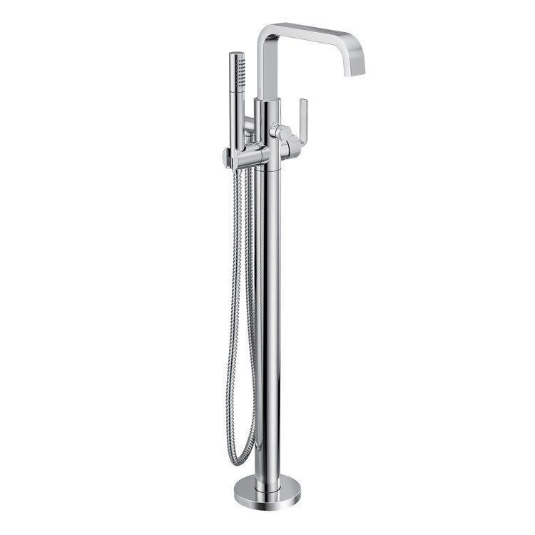 Tub Filler Cambium with Handshower 1 Lever WaterSense ADA Chrome Floor 6.0 Gallons per Minute - Image 1