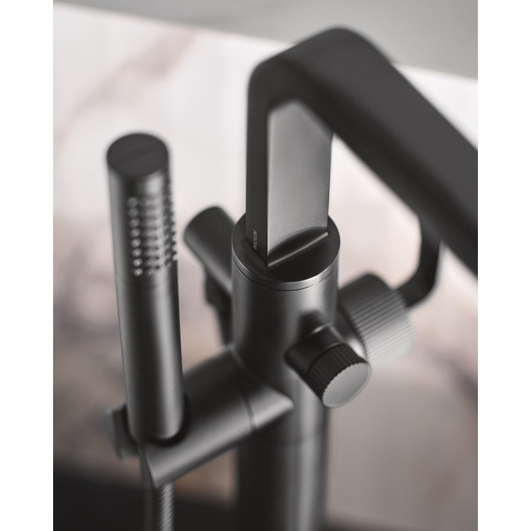 Tub Filler Cambium with Handshower 1 Lever WaterSense ADA Matte Black Floor 6.0 Gallons per Minute - Image 2