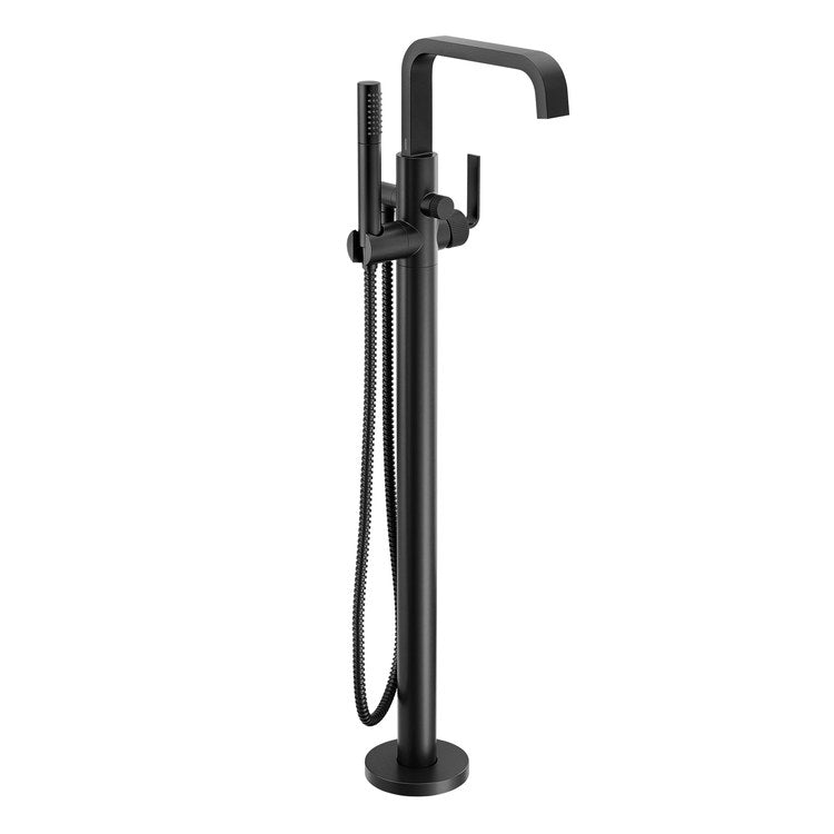 Tub Filler Cambium with Handshower 1 Lever WaterSense ADA Matte Black Floor 6.0 Gallons per Minute - Image 1