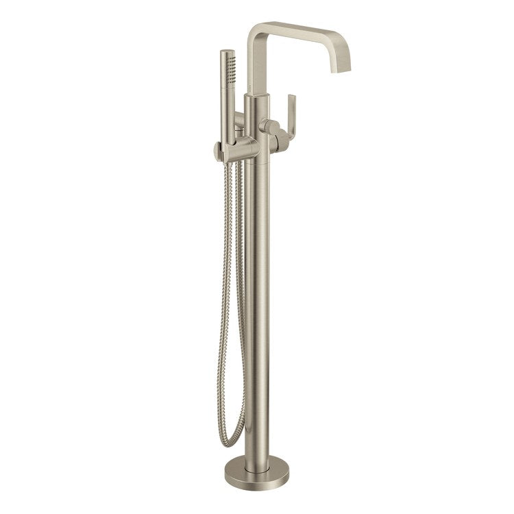 Tub Filler Cambium with Handshower 1 Lever WaterSense ADA Brushed Nickel Floor 6.0 Gallons per Minute - Image 1
