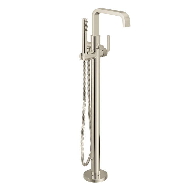 Tub Filler Cambium with Handshower 1 Lever WaterSense ADA Brushed Nickel/Polished Nickel Floor 6.0 Gallons per Minute - Image 1