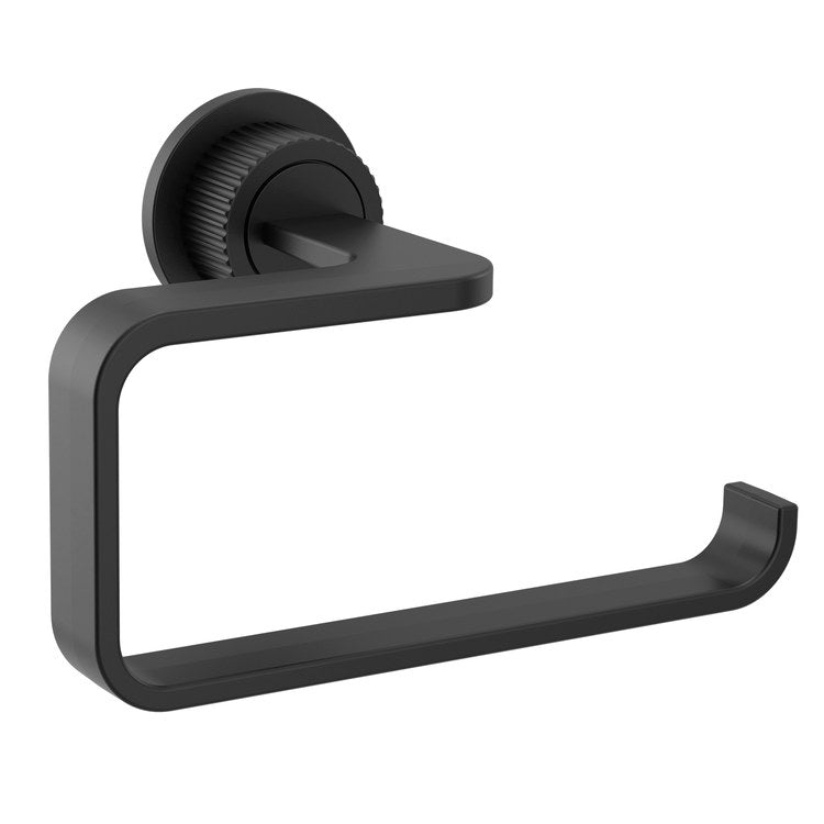 Toilet Paper Holder Cambium Open Matte Black Zinc/Stainless Steel 6-1/4 Inch 3-1/2 Inch Wall - Image 1