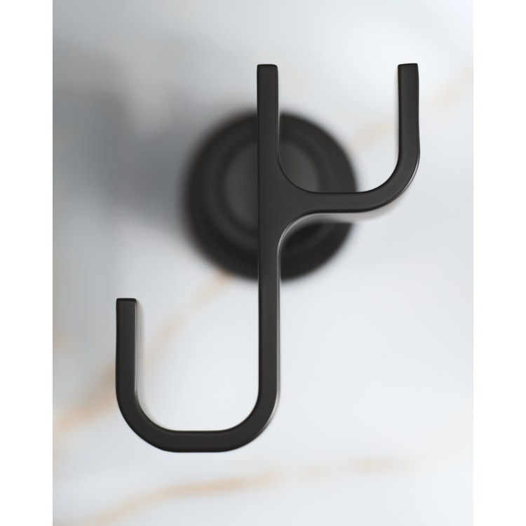 Robe Hook Cambium Double Matte Black 2-3/8 Inch Wall Zinc - Image 2