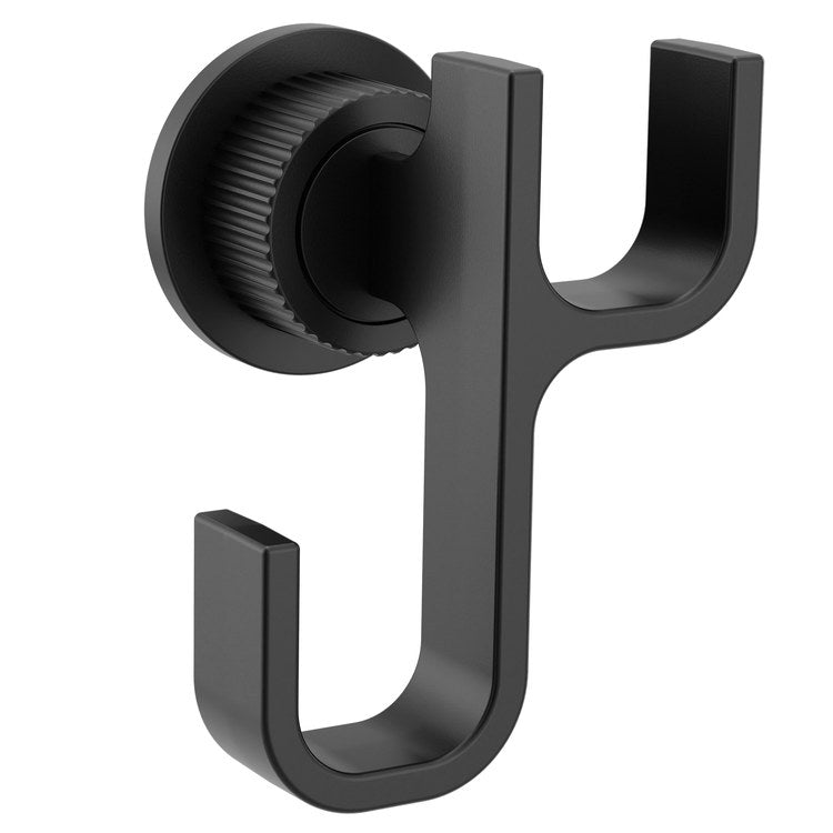 Robe Hook Cambium Double Matte Black 2-3/8 Inch Wall Zinc - Image 1