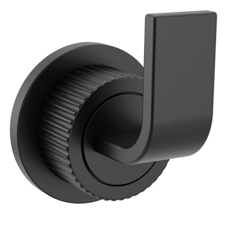Robe Hook Cambium Single Matte Black 2-1/8 Inch Wall Zinc - Image 1