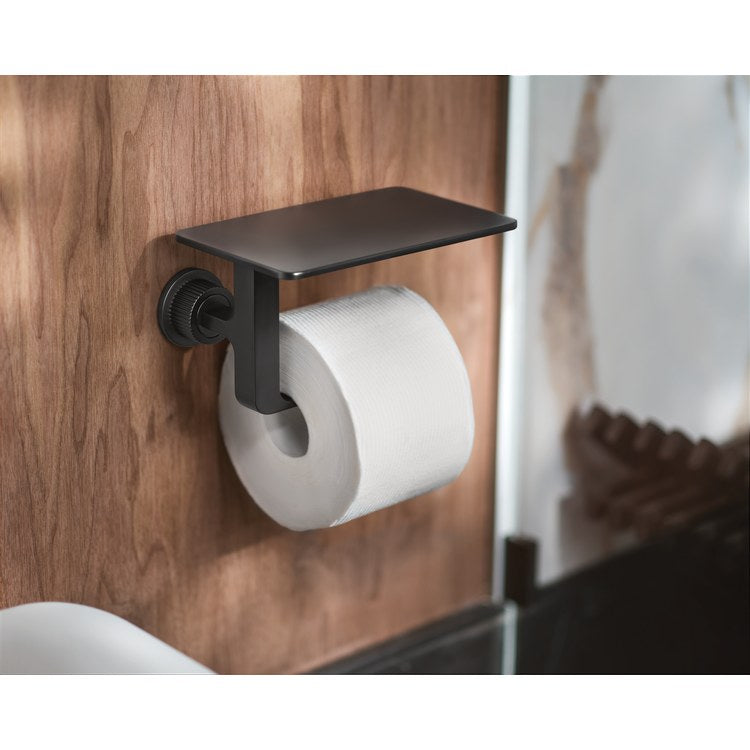 Toilet Paper Holder Cambium Pivoting Matte Black Zinc/Stainless Steel 7-3/8 Inch 2-3/8 Inch Wall - Image 2