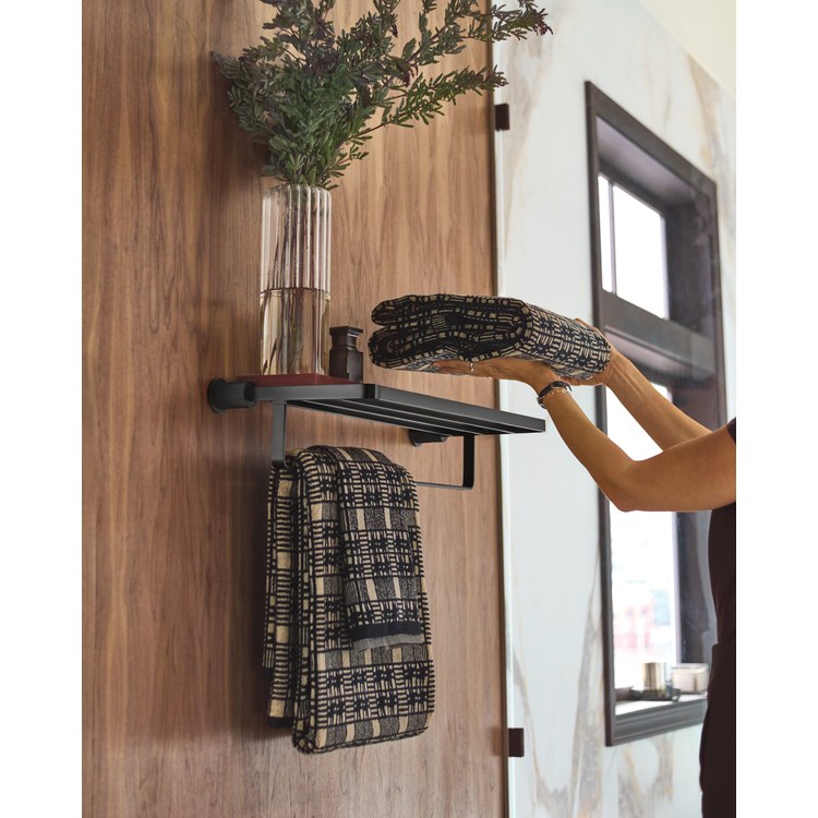 Towel Bar Cambium 22 Inch Double Matte Black Zinc/Stainless Steel - Image 3