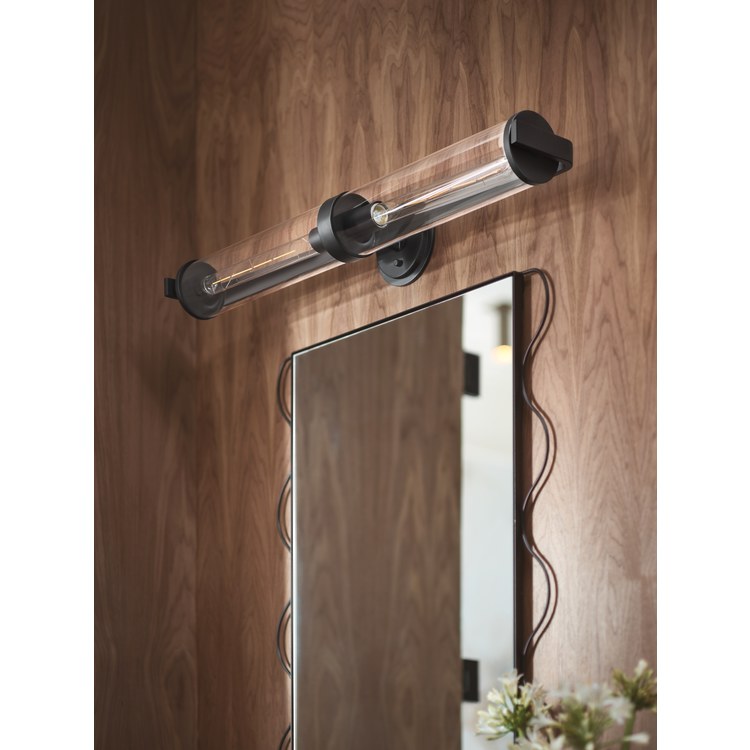 Bath Light Cambium Small 1 Lamp Matte Black Clear Medium Base Type T 100 Watt - Image 2