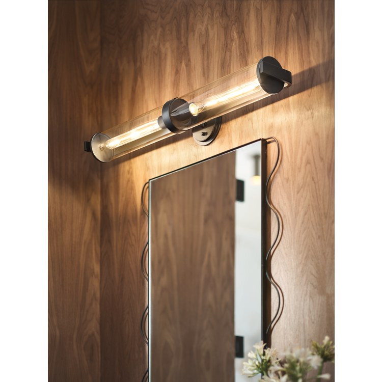 Bath Light Cambium Small 1 Lamp Matte Black Clear Medium Base Type T 100 Watt - Image 3